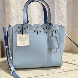Kate Spade Light Blue Scalloped Tote